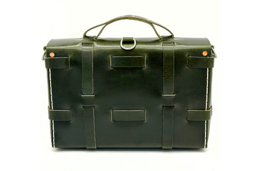Seasoned No. 4316 - Bohemian Leather Satchel in British Racing Green with Two Front Medium Pockets, Pro-Series Strap, and Removable Leather Divider