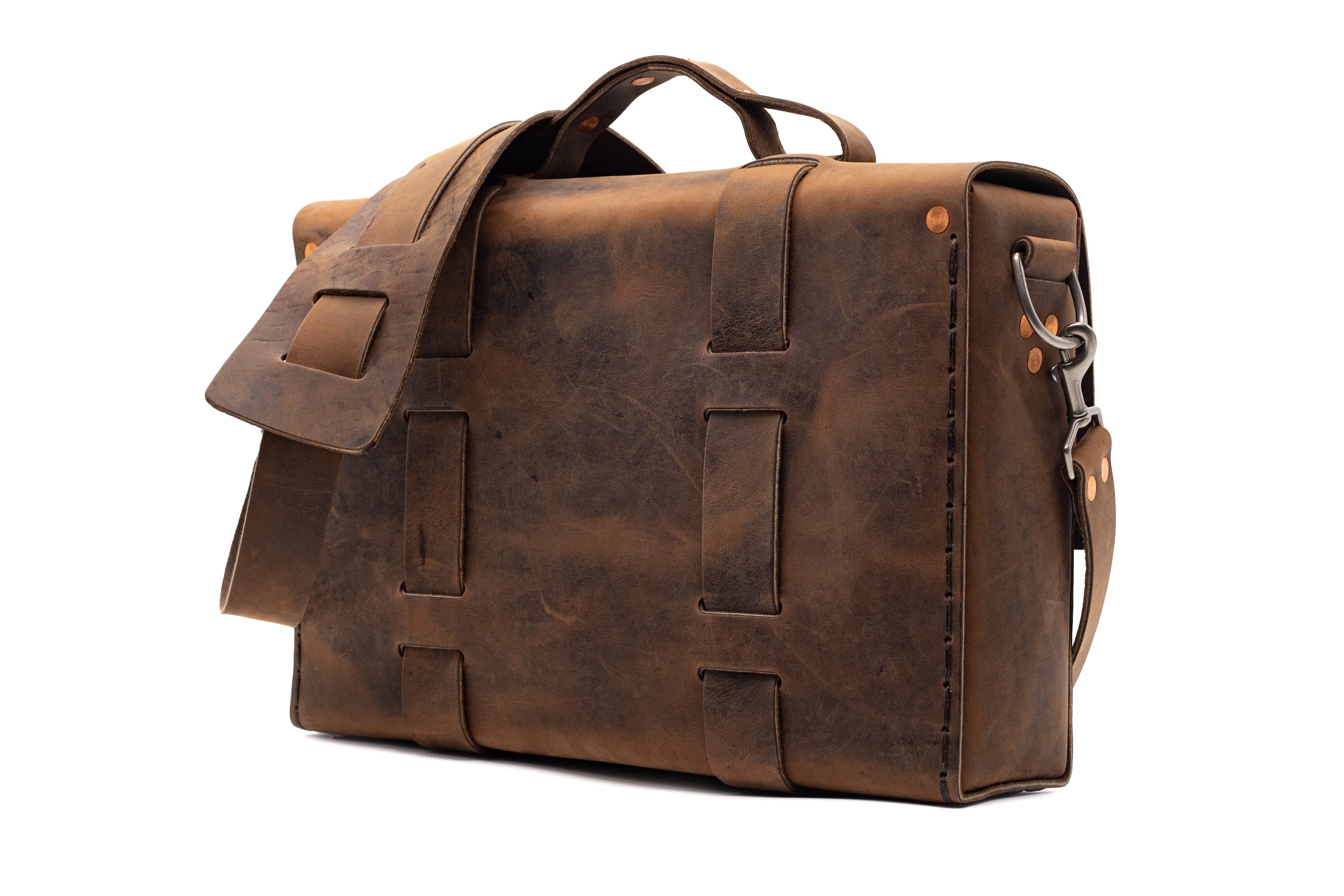 LIMITED EDITION NO. 4313 MINIMALIST STANDARD LEATHER SATCHEL IN CHANTILLY BROWN - ONLY 6 MADE