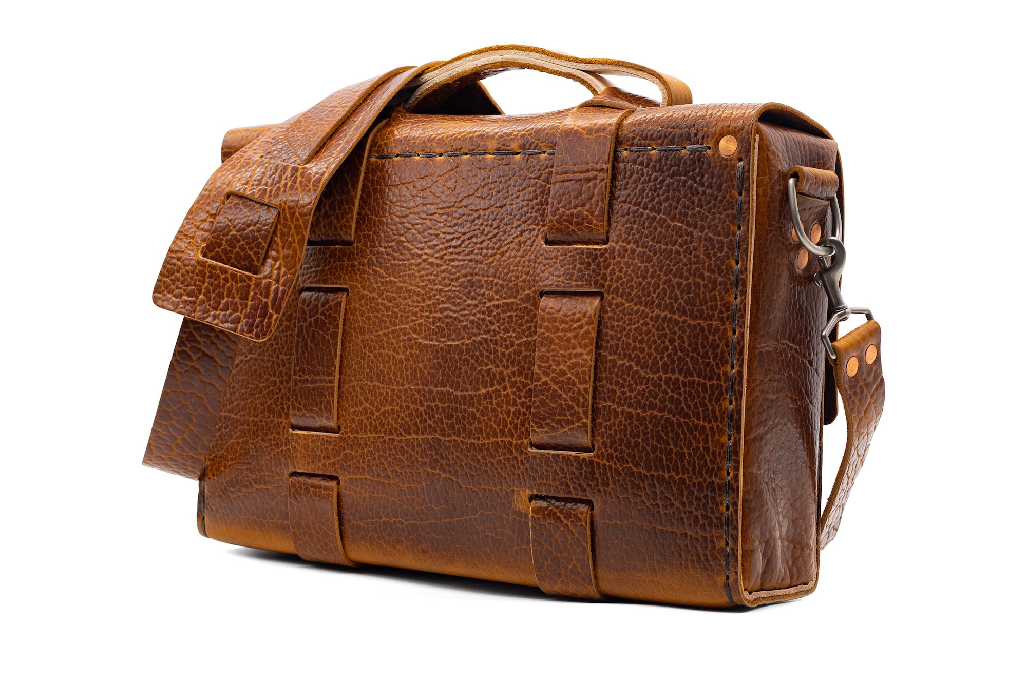 Limited Edition No. 4313 - Minimalist Standard Leather Satchel in Golden Yellowstone - 2 MADE, 0 Left