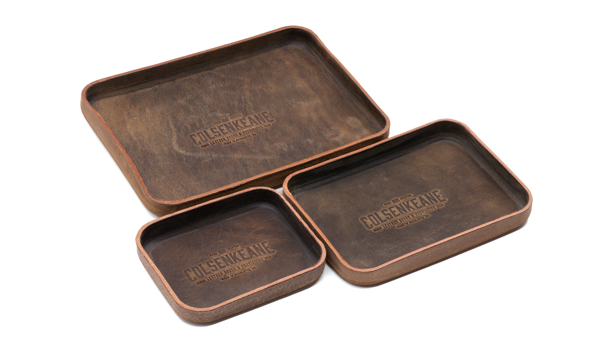 No. 1222 Wet-Molded Leather Valet Tray | 3 Size Variants Crazy Horse / Standard (appx 7.5" x 5.5") No. 1222 Wet-Molded Leather Valet Tray | 3 Size Variants Crazy Horse / Standard (appx 7.5" x 5.5")