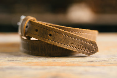 ColsenKeane No. 418 Stitched Skinny Belt | 8/9oz Full Grain Leather | 1" Wide Industrial Machine-Stitched Dress Strap