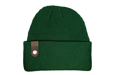 ColsenKeane 100% Organic Cotton Beanie | Hand-Set Full Grain Leather Patch | Copper Rivet Detail