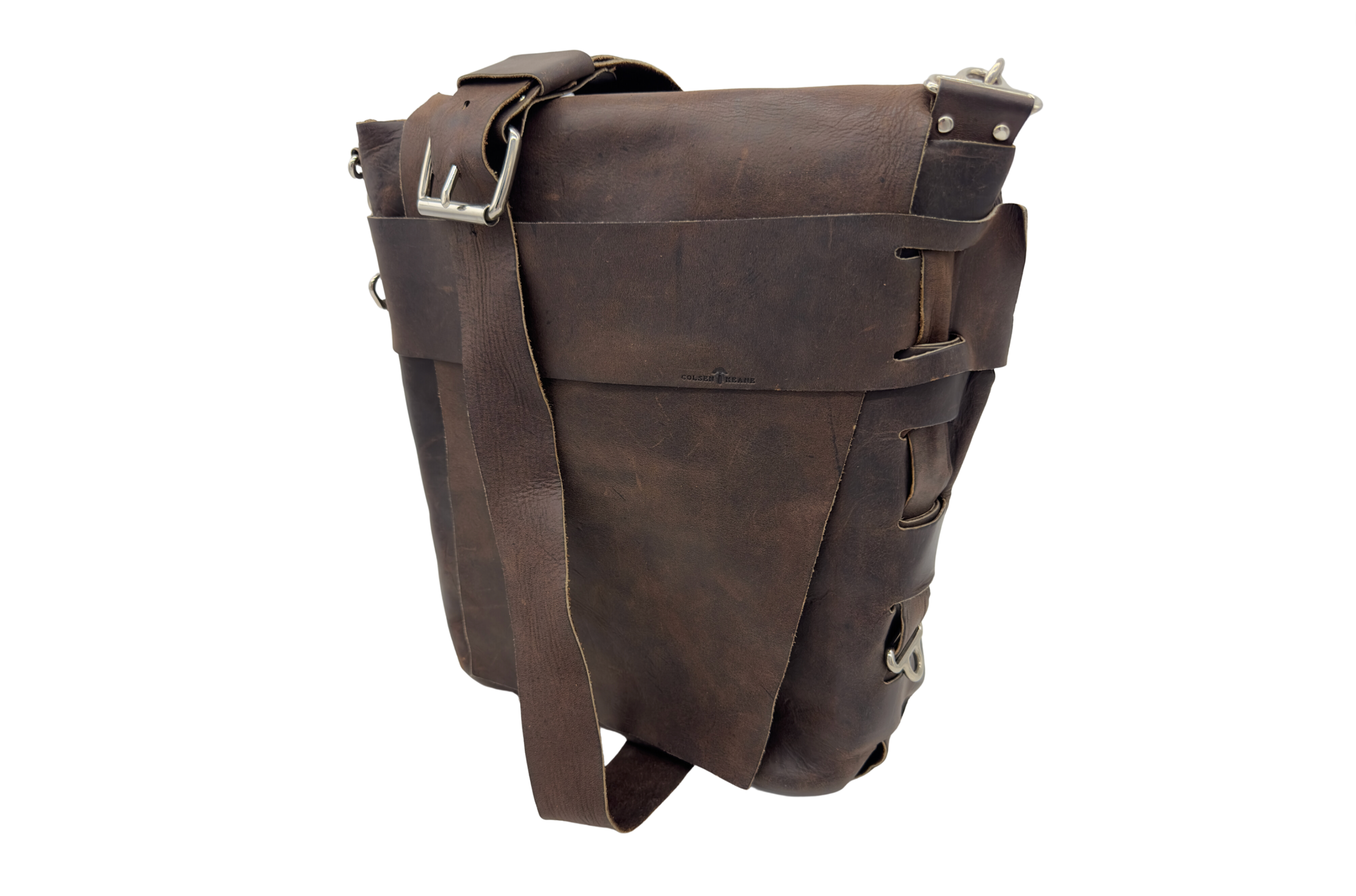 Vintage Mens Crazy Horse Leather Crossbody Bag Messenger Bag