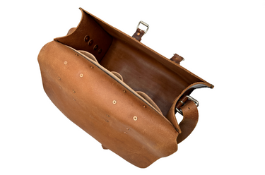 Seasoned No. 4311 - Large Satchel in Glazed Tan With Rear Exterior Pocket and Leather Divider