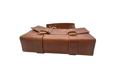 Seasoned No. 4313 - Minimalist Standard Leather Satchel in Rye Whiskey With Rear Insert