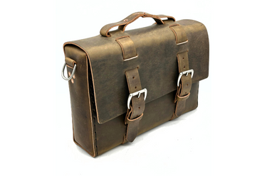 Seasoned No. 4313 - Minimalist Standard Leather Satchel in Crazy Horse with Removable Leather Divider