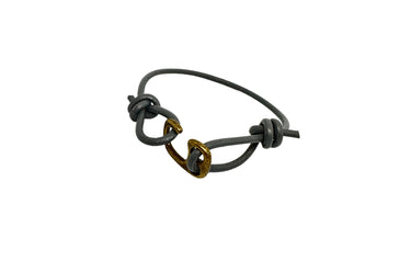 ColsenKeane Brass Hook Leather Bracelet | Hand-Tied Cord | Adjustable Nautical Minimalist Jewelry
