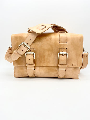 Seasoned No. 4313 - Minimalist Large Leather Satchel in Natural Tan
