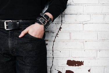 ColsenKeane No. 1113 Leather Cuffs | 5/6oz Full Grain Leather | Handcrafted Adjustable Double & Single Buckle Wristbands