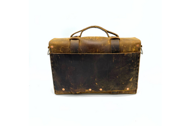 Seasoned No. 4313 - Minimalist Standard Leather Satchel in Crazy Horse with Removable Leather Divider and Newspaper Pocket