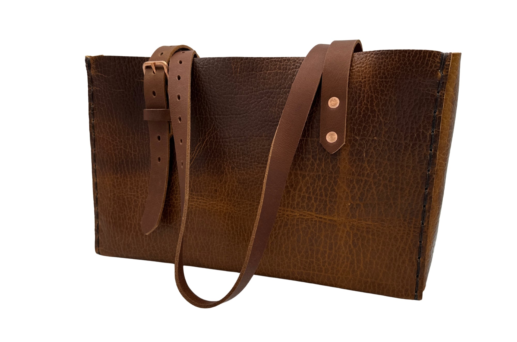 Limited Edition No. 714 Tote in Golden Yellowstone With Copper Buckles and Rye Whiskey Straps - Only 2 Made
