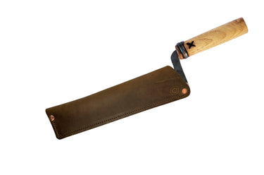 ColsenKeane No. 625 Master Shin Bread Knife | Hand-Forged Korean Rail Steel | Hand-Stitched Full Grain Leather Sheath