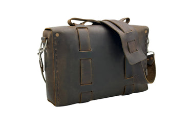 Seasoned No. 4313 - Minimalist Standard Leather Satchel in Crazy Horse