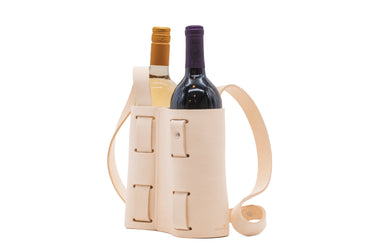 ColsenKeane No. 119 Wine Carrier | 8/9oz Full Grain Leather | Handcrafted Single or Double Bottle Tote