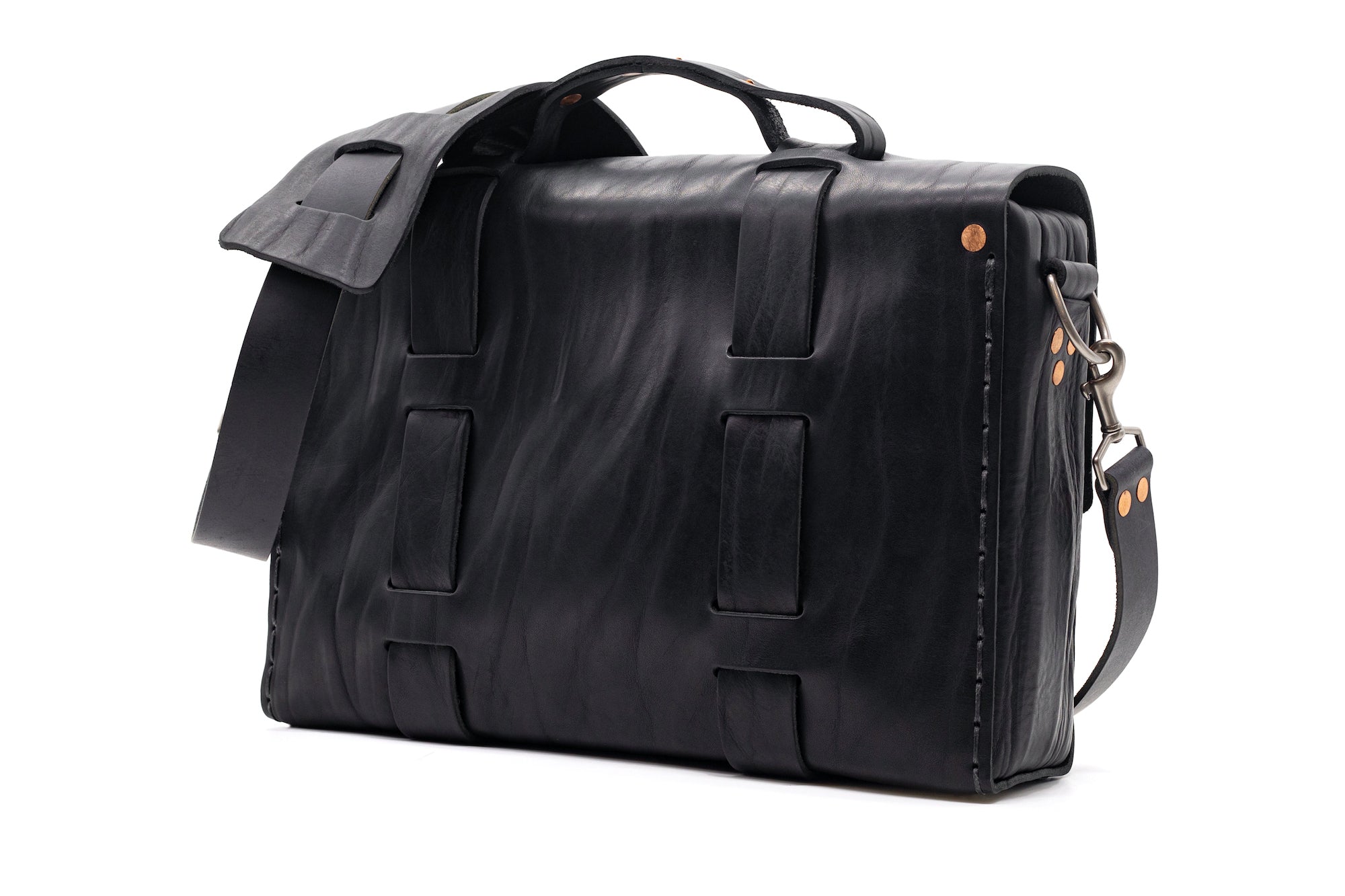Limited Edition No. 4313 - Minimalist Standard Leather Satchel in Commonwealth Black - 5 MADE, ONLY 4 LEFT