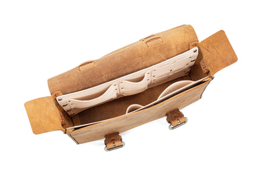 Limited Edition No. 4313 - Minimalist Standard Leather Satchel in Pecan Cream - SOLD OUT
