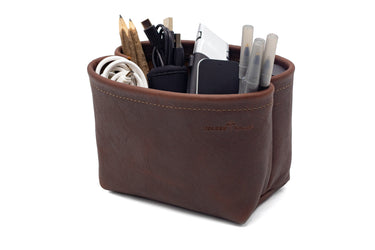 ColsenKeane No. 822 Leather Desk Organizer | 5/6oz Full Grain Leather | Handcrafted Supple Desktop Caddy