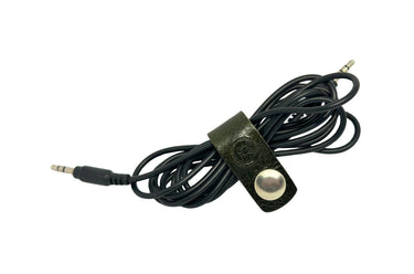 ColsenKeane No. 220 Charging Cord Wrap | 5/6oz Full Grain Leather | Handcrafted Snap-Closed Cable Organizer