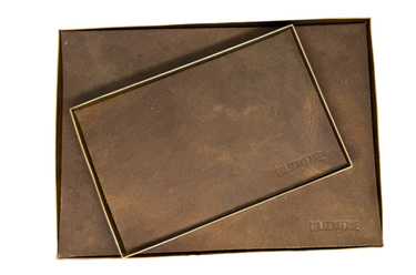 Brass Tulum Tray with leather insert
