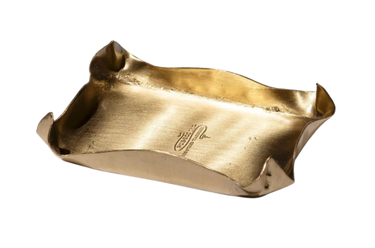 Small Brass Tray with Leather Liner