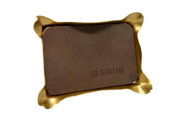 Small Brass Tray with Leather Liner