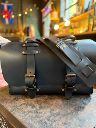 2026 Sample Sale - Large No. 4311 Satchel in Bridle Black With Copper Buckles