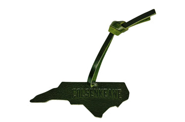 ColsenKeane North Carolina Leather Ornament | 5/6oz Full Grain Leather | Handcrafted NC State Silhouette