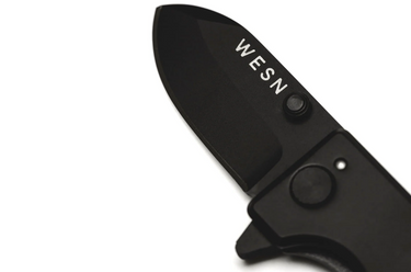 WESN Microblade Pocket Knife | AUS8 Steel | Grade 5 Titanium | Custom Leather Sheath