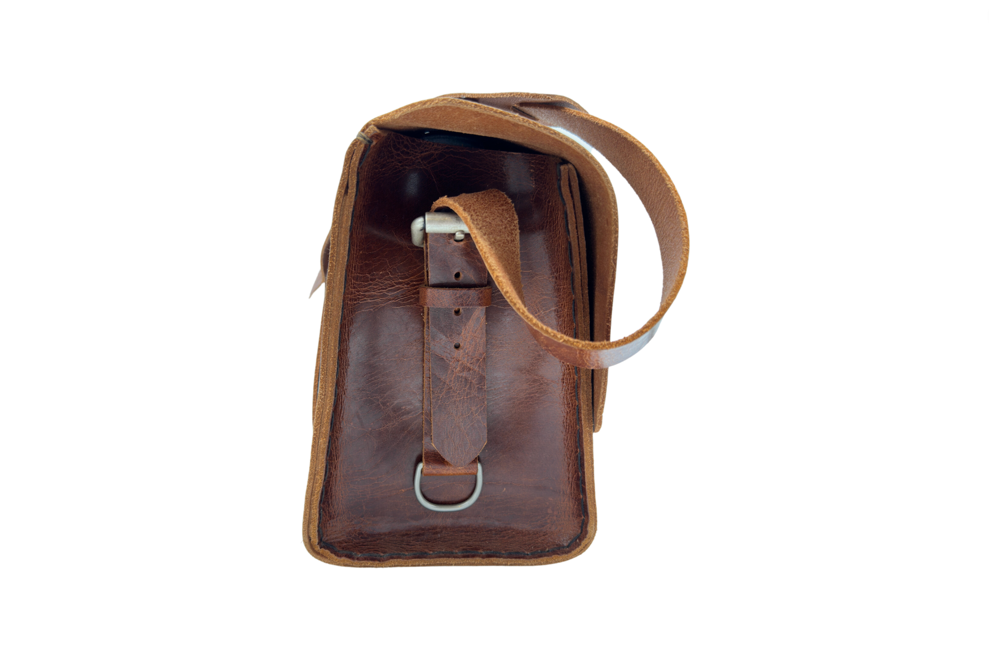 Seasoned No. 4311 - Large Satchel in Glazed Tan With Rear Exterior Pocket and Leather Divider
