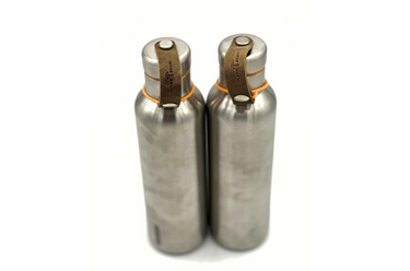 Reusable Insulated Water Bottle | 25oz Stainless Steel | Full Grain Leather Carry Loop