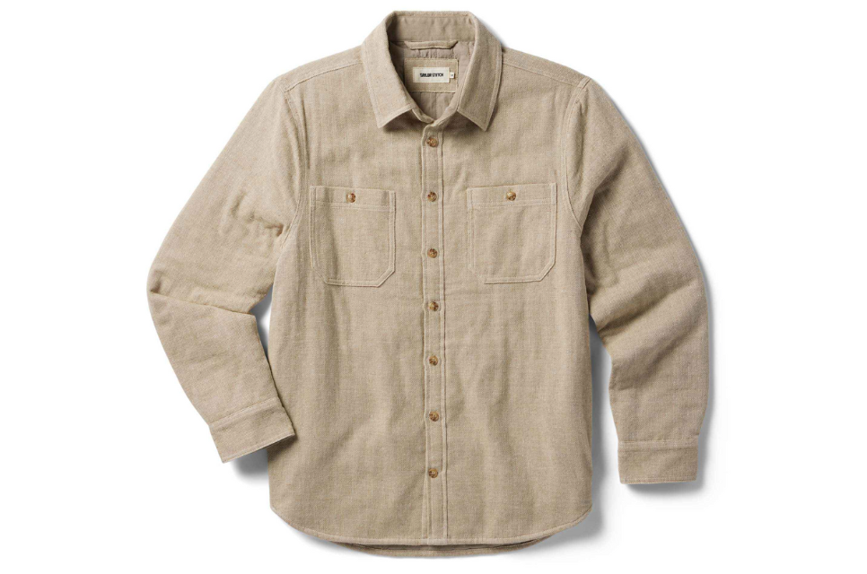 The Lined Utility Shirt in Oat Donegal