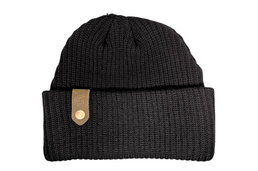 ColsenKeane 100% Organic Cotton Beanie | Hand-Set Full Grain Leather Patch | Copper Rivet Detail