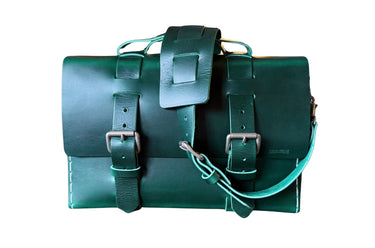 ColsenKeane No. 4313 Minimalist Satchel | 8/9oz Full Grain Leather | Hand-Stitched EDC Bag in Sherwood Forest Green