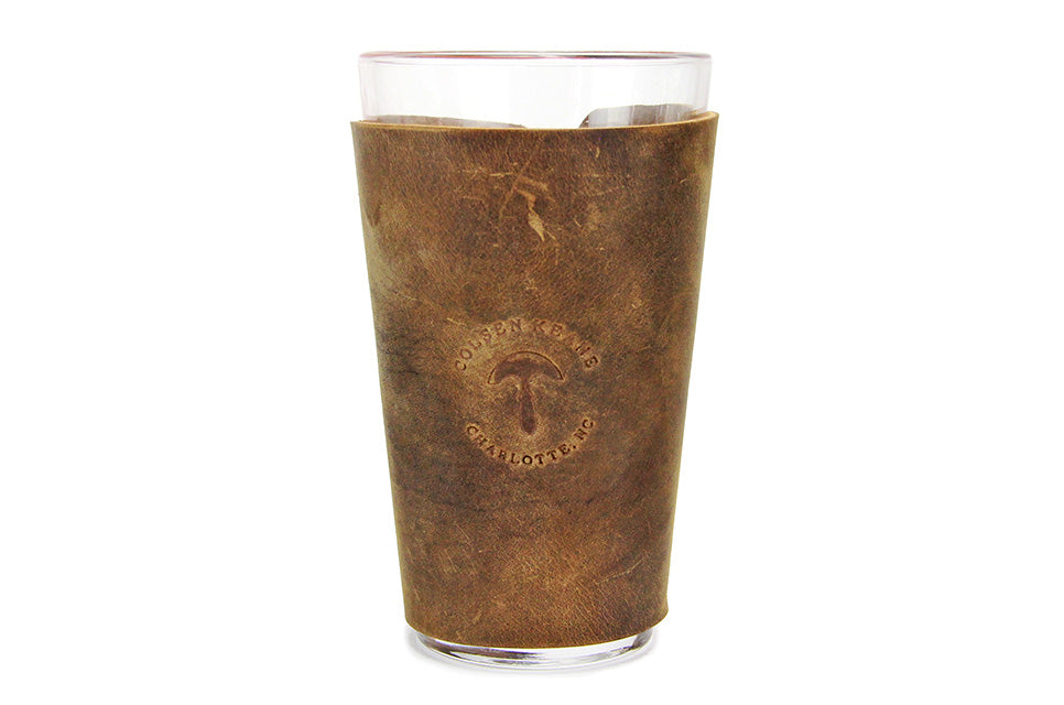 Leather Wrapped Pint Glass