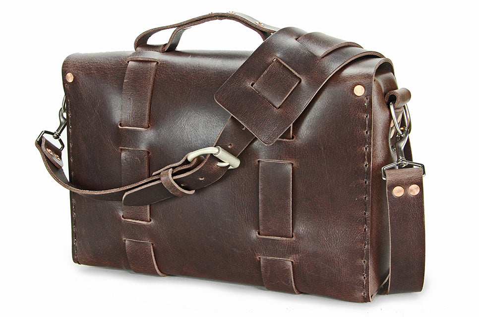 Limited Edition No. 4313 - Minimalist Standard Leather Satchel in Hawthorne Brown