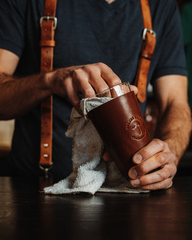 ColsenKeane No. 621 Leather Koozie | 5/6oz Full Grain Leather | Handcrafted Pint Sleeve
