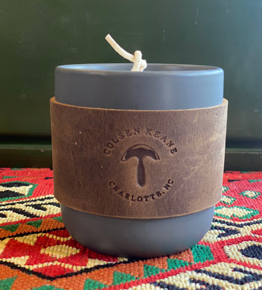 ColsenKeane Exclusive Leather Candle | 12oz Soy Wax | Removable 5/6oz Full Grain Leather Wrap