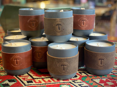 ColsenKeane Exclusive Leather Candle | 12oz Soy Wax | Removable 5/6oz Full Grain Leather Wrap