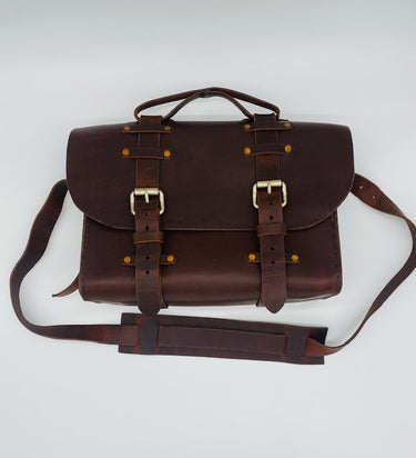 Seasoned No. 4311 - Standard Scotch Grunge Leather Satchel with Rear Insert