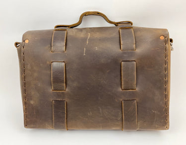 Seasoned No. 4313 - Minimalist Standard Leather Satchel in Crazy Horse with Rear Insert