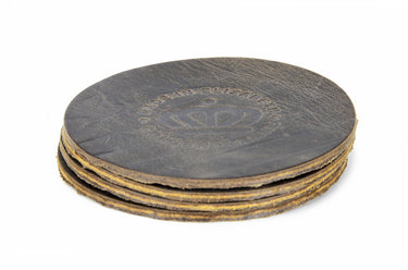ColsenKeane No. 314 Elizabeth Edition Coaster Set | 8/9oz Full Grain Leather | Heavy-Duty Table Protection