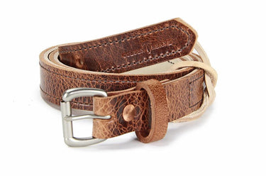 ColsenKeane No. 418 Stitched Skinny Belt | 8/9oz Full Grain Leather | 1" Wide Industrial Machine-Stitched Dress Strap