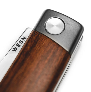 WESN The Henry Knife | Sandvik 14C28N Swedish Steel | Cherry Wood & Titanium | Custom Leather Sheath